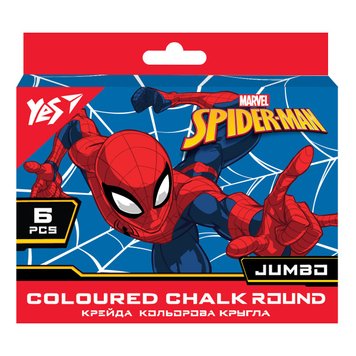 Крейда кольорова YES JUMBO Marvel.Spiderman 6шт (400464) 254837 фото