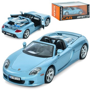 Машина АвтоСвіт, 1:24 Porsche Carrera GT,метал, 19см, відкриваються двері та багажник (AP-1943) 262425 фото