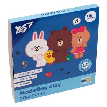 Пластилін YES 12 кол. 240 г "Line Friends" (540621) 252746 фото