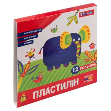 Пластилін 12 кол. 240 г "Zoo Land" 1 ВЕРЕСНЯ (540586) 252765 фото